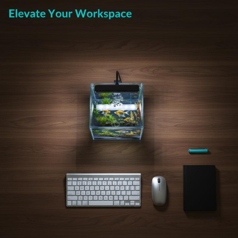 Fish Aquarium Home - USB 수족관 클립 조명, 가정 사무실