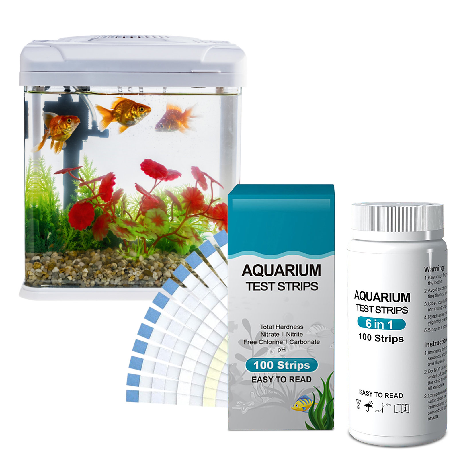 Aquarium Fish Pond - PH 질산염 염소 수질 테스트 스트립
