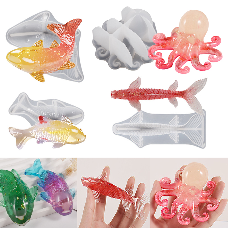 Aquarium Fish Bowl - 3D 잉어 모양 에폭시 수지 몰드