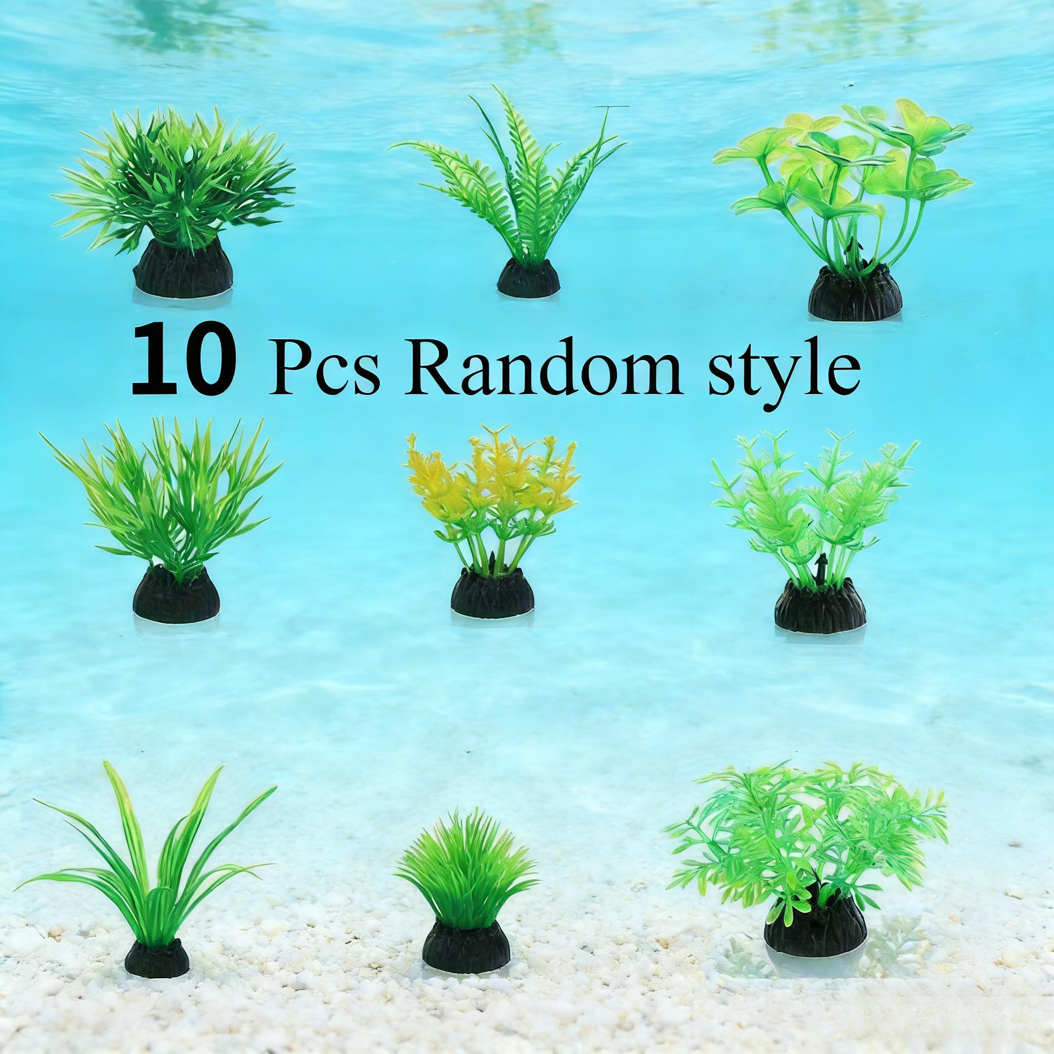 Aquarium Fish Green - 10개 녹색 인공 수족관 식물 플라스틱