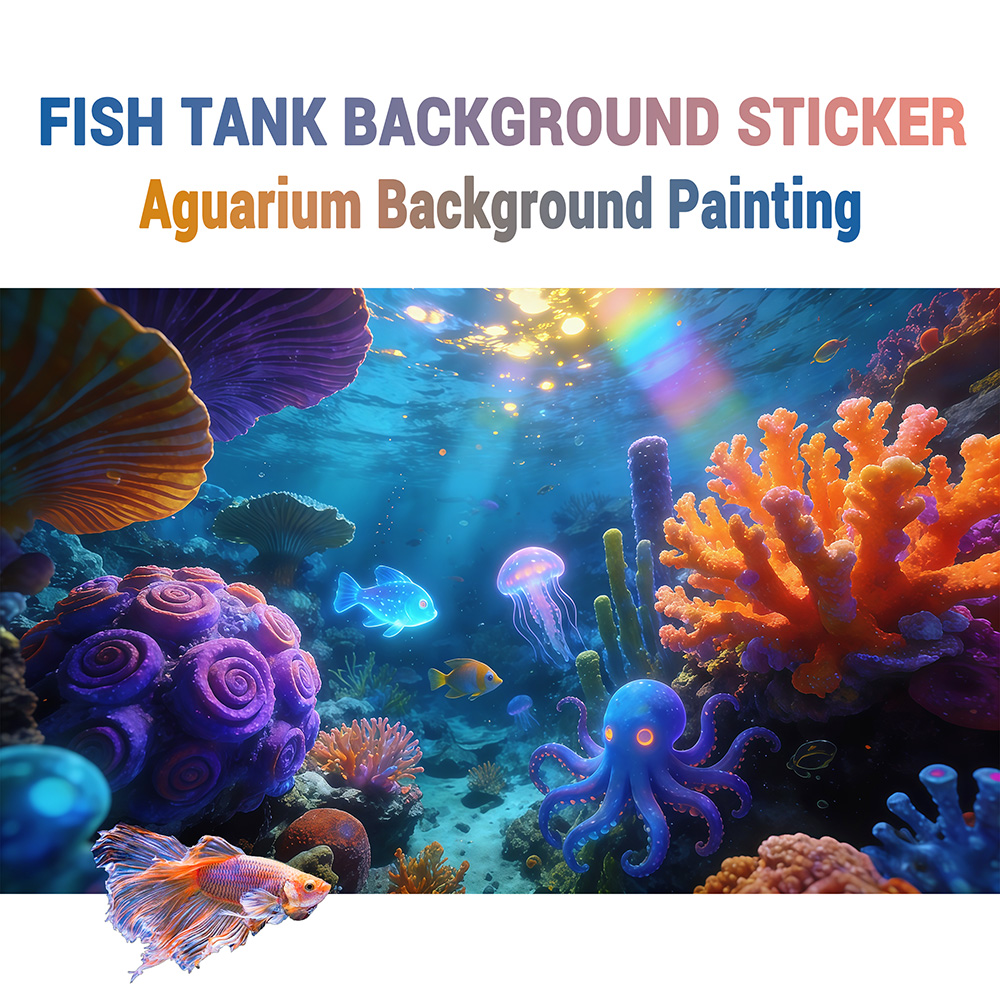 무지개 빛 아래 수중 세계, 수족관 스티커, 수족관 풍 - Aquarium Fish Rainbow 리뷰 및 가격