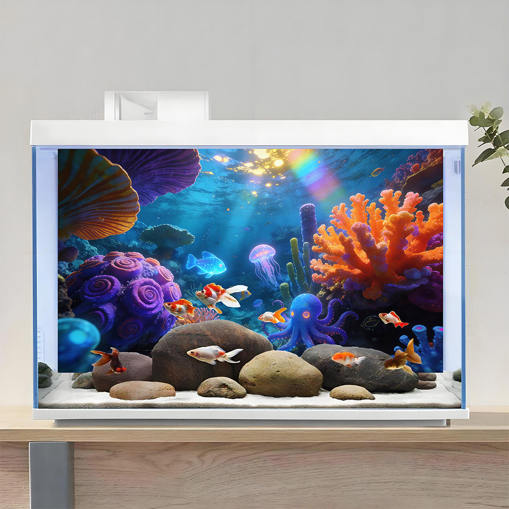 무지개 빛 아래 수중 세계, 수족관 스티커, 수족관 풍 - Aquarium Fish Rainbow 리뷰 및 가격