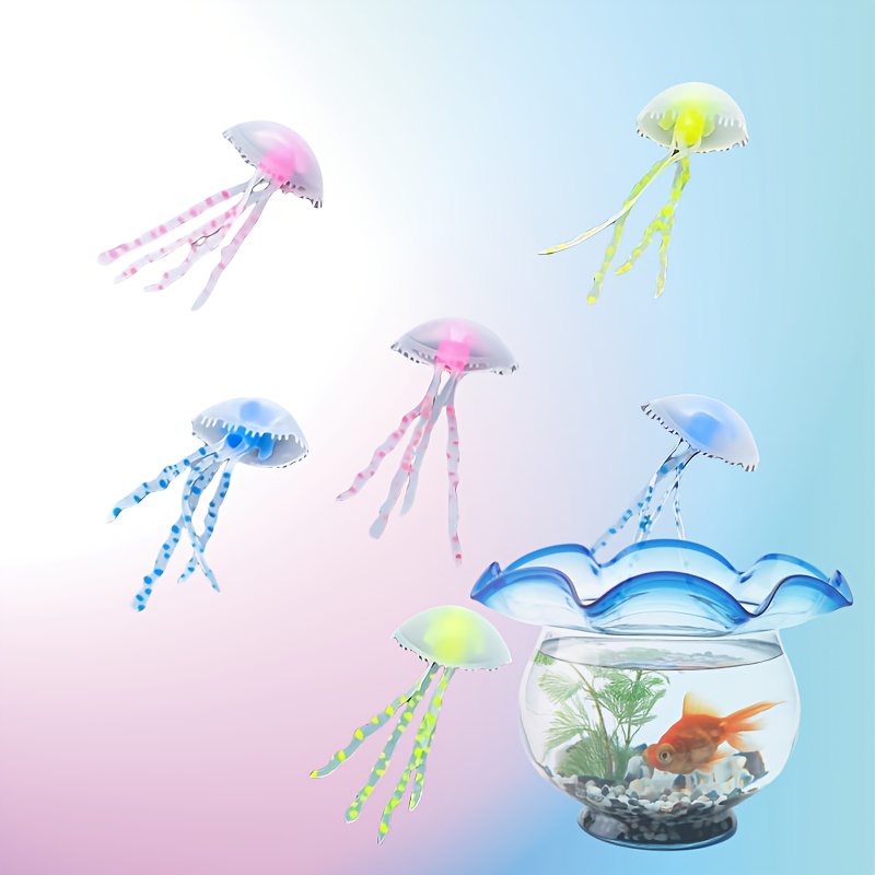 3/5개 야광 해파리 수족관 장식, 다양한 색상의 떠다 - Fish Toys For Aquarium 리뷰 및 가격