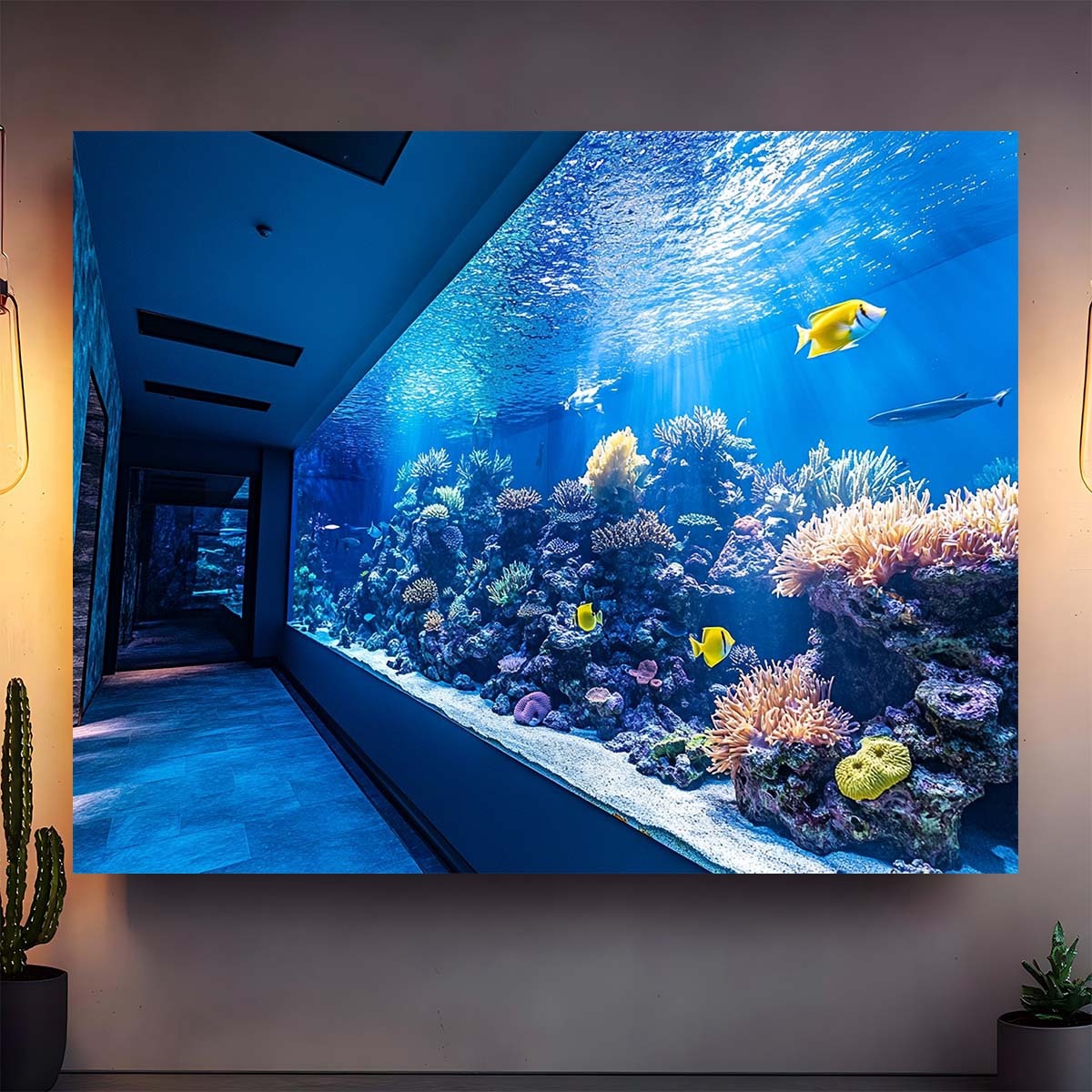 활기 넘치는 수중 아쿠아리움 태피스트리, 다채로운 산호 - Fish Aquarium Home 리뷰 및 가격