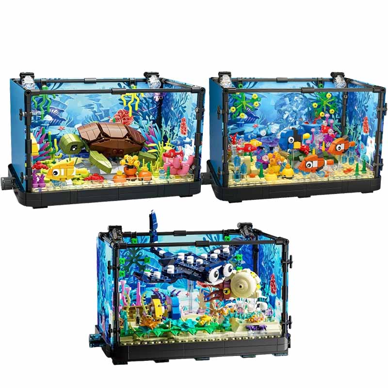 조명이 포함된 어항 빌딩 블록 세트, 수족관, 해양 거 - Fish Toys For Aquarium 리뷰 및 가격