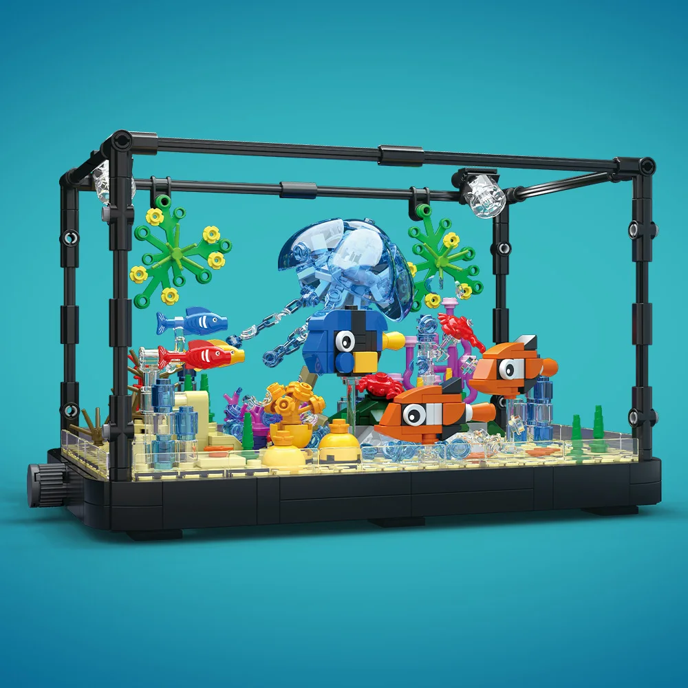 조명이 포함된 어항 빌딩 블록 세트, 수족관, 해양 거 - Fish Toys For Aquarium 리뷰 및 가격