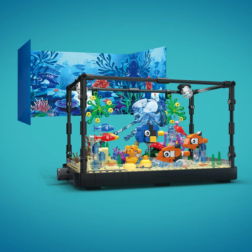 조명이 포함된 어항 빌딩 블록 세트, 수족관, 해양 거 - Fish Toys For Aquarium 리뷰 및 가격