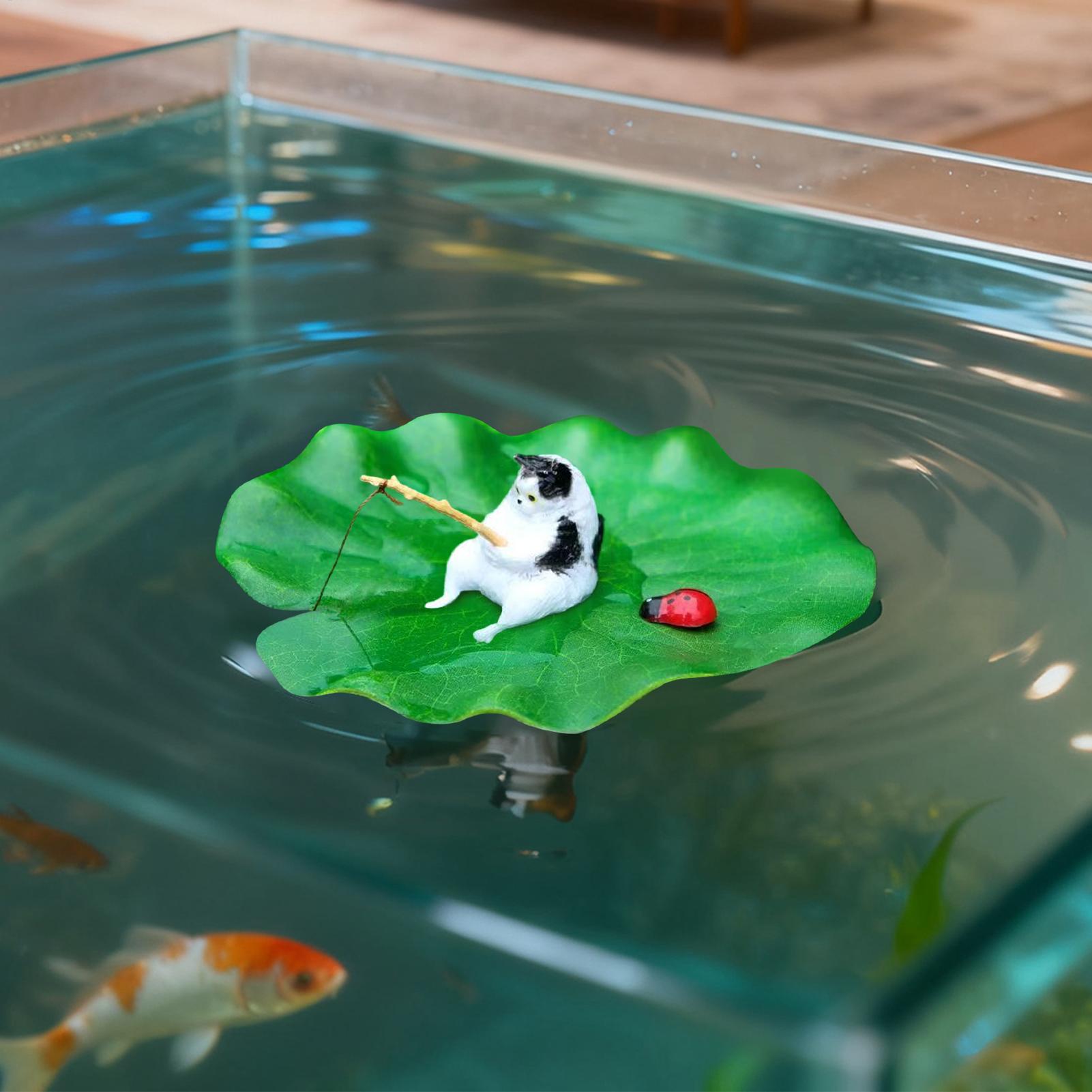 수족관 장식품 플로팅 캣 낚시 수족관 모델 장식 베타  - Fish Toys For Aquarium 리뷰 및 가격