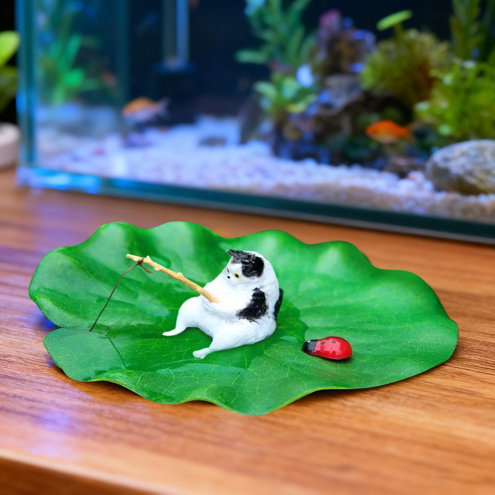 수족관 장식품 플로팅 캣 낚시 수족관 모델 장식 베타  - Fish Toys For Aquarium 리뷰 및 가격
