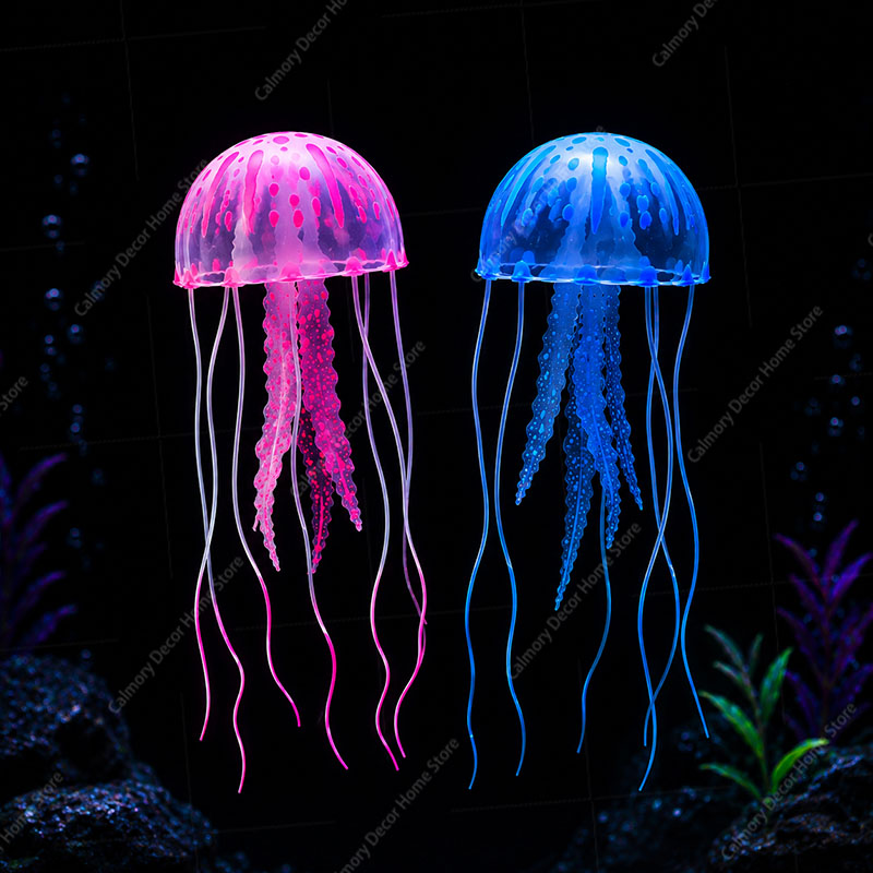 창의적인 시뮬레이션된 떠다니는 형광 발광 효과 해파리  - Fish Toys For Aquarium 리뷰 및 가격