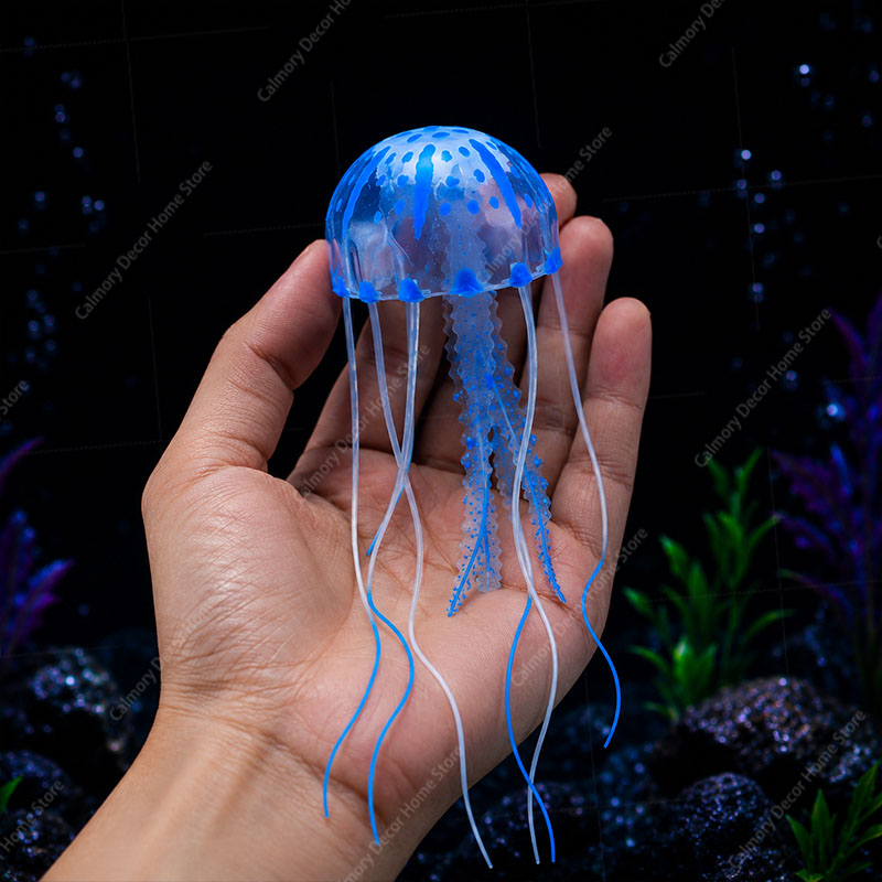 창의적인 시뮬레이션된 떠다니는 형광 발광 효과 해파리  - Fish Toys For Aquarium 리뷰 및 가격
